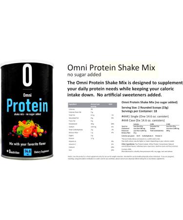 Buy Omnitrition Omni Protein Shake Mix - Unflavored No Sugar Added - 14.6 oz | International Shipping Available - Buy Online on GoSupps.com