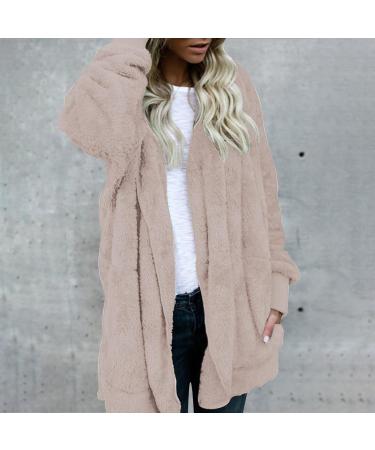 Hanxiulin Oversize Plush Hoodie Jacket - Women's Winter Coat Casual Fashion Bomber XXL Khaki - Buy Online on GoSupps.com