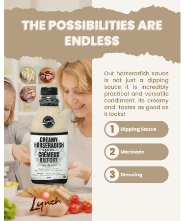 Lynch Foods Limited Lynch Creamy Horseradish Sauce - 375 ML - Buy Online on GoSupps.com