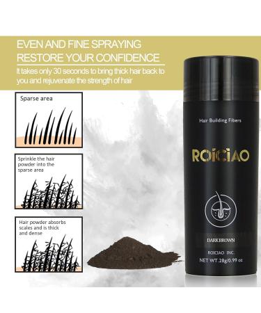Professional Dark Brown Hair Fibres for Thinning Hair | Hair Thickening Powder & Concealer for Men & Women | Natural Look Hair Fiber Solution - Buy Online on GoSupps.com
