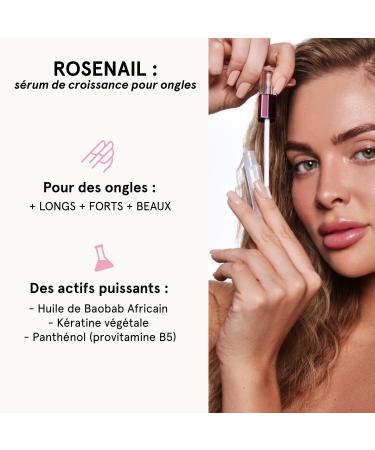 Rosegold Rosenail Growth Serum - Strengthening Care for Longer Stronger Nails - Vegan & Hormone-Free - 3 Pack (3 ml) with Baobab Extract - Buy Online on GoSupps.com