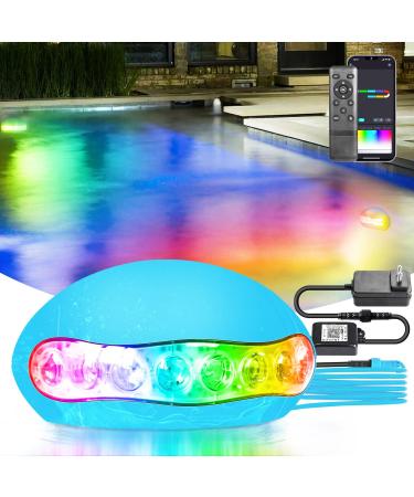 WiFi Intelligence RGB+IC 15W LED POOL LITTIES UNDING LIMITS MUSIC MODUS TIMING Function works with Google Home Assistant/Alexa DC5V IP68 Pool lighting with 5m cable Blue