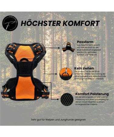 Reflective Dog Harness for Small & Medium Dogs - Nylon Anti-Train - Ideal for Puppy Training - Breathable Mesh - Orange (Size M) - Buy Online on GoSupps.com