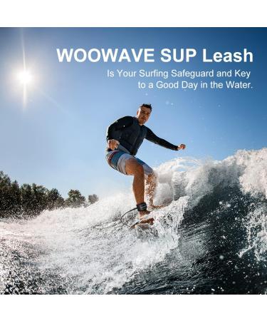 WOOWAVE 7ft Premium Surfboard Leash | Yellow/White 7mm Leg Rope for All Surfboards - Buy Online on GoSupps.com