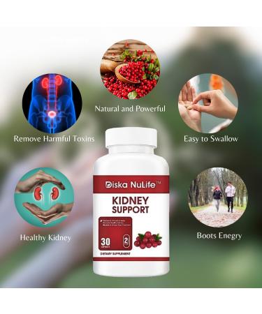 Diska Nulife Kidney Support - 90 Capsules - Urinary Tract and Bladder Health Supplement for Normal Kidney Function - Buy Online on GoSupps.com