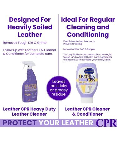 Leather CPR | Premium Leather Cleaner & Conditioner for Furniture Car Seats Purses & More - Heavy-Duty Formula with 2 Applicators - Buy Online on GoSupps.com