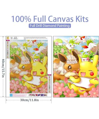 DIY Pikachu Diamond Painting Kit - Full Drill Crystal Art for Home Decor - 12X16 Inch - Buy Online on GoSupps.com