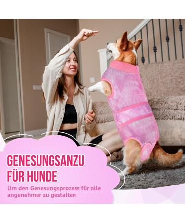 Slowton Dog After Surgery Suit - Soft Breathable Anti-Wound Licking Protection - Zippered One-Piece for Male & Female Dogs - XL Tie-Dye Rosa - Buy Online on GoSupps.com