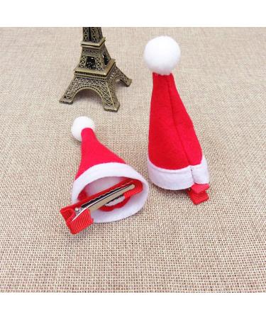 Minkissy Mini Santa Hat Hair Clips - 10Pcs Christmas Hairpins for Kids & Teens - Buy Online on GoSupps.com