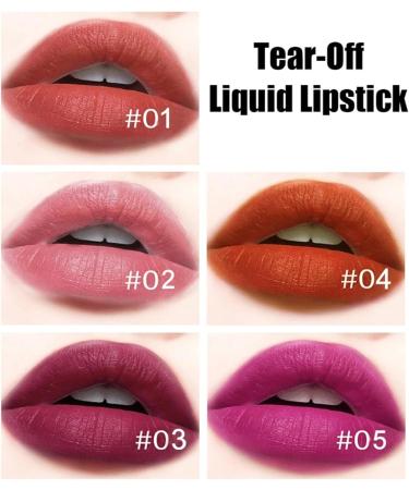 Lip Stain - 5x Waterproof Lip Tint Matte Lip Gloss Long-Lasting Lipstick Set Non-Stick Cup for Vibrant Lip Color Lip Stain - Buy Online on GoSupps.com