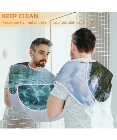 Sea View Beard Bib Apron | Beard Hair Catcher for Men | Perfect Father's Day & Christmas Gift | Includes 2 Suction Cups - Buy Online on GoSupps.com