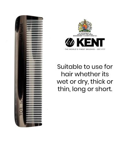 Kent Handmade Pocket Comb - Fine Tooth Hair Straightener for Men, Women, and Kids - Ideal for Grooming Hair, Beard, Mustache - Saw Cut, Hand Polished - Made in England - 1 Pack (B-Graphite) - Buy Online on GoSupps.com