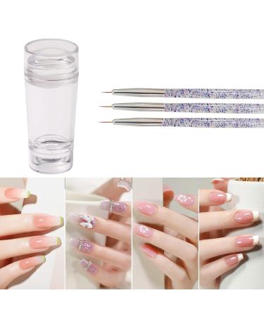 Famidiqgo 3-Part Nail Art Stamp Set - French Pointed Nail Stamp Clear Jelly Stamper & Brushes for DIY Nail Studio - Buy Online on GoSupps.com