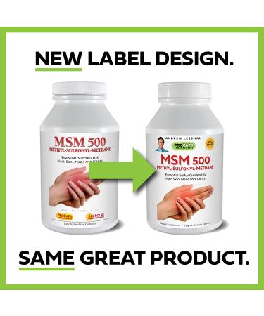 Andrew Lessman MSM 500 180 Capsules - Concentrated Organic Sulfur for Joints Skin Nails Hair - No Additives - 180 Count - Buy Online on GoSupps.com