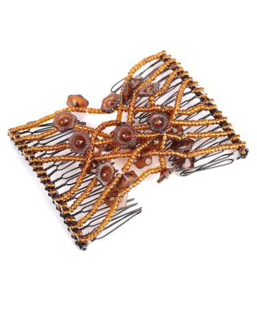 Peineta magico magic hair comb hair clip double slide stretchy flower beads clip hiar comb women party hair styling accessories for women girls dick easy hair holder