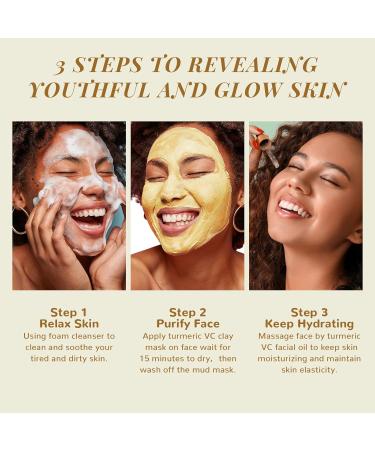 Anirui Facial Care Set: Anti-Aging Day & Night Skincare Gift Set for Women - Turmeric & Vitamin C Mask Foaming Cleanser Facial Oil - Buy Online on GoSupps.com