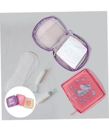 Healvian 3pcs Cute Aunt Towel Storage Bag Set | Travel Toiletry & Makeup Organizer | Period Pouch & Lipstick Carrying Bags | Large Capacity & Adorable Design - Buy Online on GoSupps.com