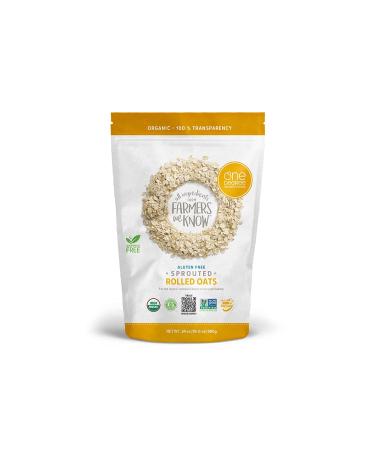 One Degree Organic Foods Sprouted Rolled Oats - USDA Organic, Non-GMO, Gluten Free Oatmeal - 24 oz (Pack of 4) - Buy Online on GoSupps.com