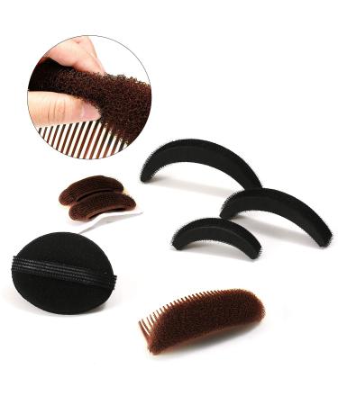 11pc Sponge Volume Hair Bases Set for Women - Bump Up Inserts & Styling Tools in Black Brown - DIY Hairstyles Accessories - Buy Online on GoSupps.com