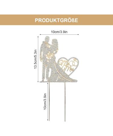 Wedding Cake Toppers Wedding Cake Topper with Rhinestones Wedding Cake Decorations wedding Cake Toppers Bride and Groom for Wedding Engagement Anniversary Valentine's Day (Mr & Mrs) - Buy Online on GoSupps.com