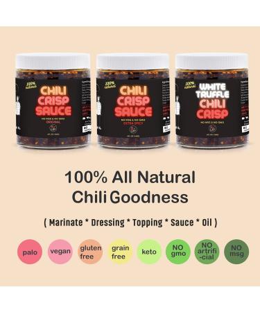 Sauce Up 100% Natural Artisan Chili-Crisp 6oz - Vegan Keto GF Chili Oil/Sauce - Crafted in NYC - Flavor Bomb with 13 Premium Ingredients (Hot Sweet Crispy Umami Smoky Savory) - Zero Msg - Good on Anything (Original) - Buy Online on GoSupps.com