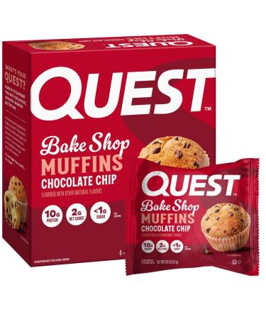 Quest Nutrition Chocolate Chip Muffin 10g Protein 2g Net Carb Less than 1g Sugar Protein Snack 4 Count