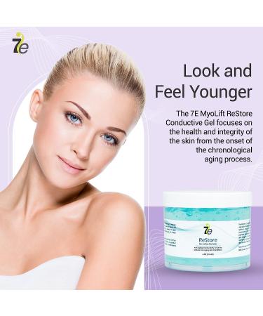 7E Wellness ReStore Conductive Gel - 4oz | Facial Skin Care with Green Tea Extract, Hyaluronic Acid & Collagen Peptides - Buy Online on GoSupps.com