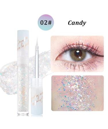 Erinde Liquid Glitter Eyeliner #07 Candy - Waterproof Metallic Eyeliner Pen Highly Pigmented Shimmer Eyeshadow Liner for Stunning Eye Highlight Makeup - Buy Online on GoSupps.com