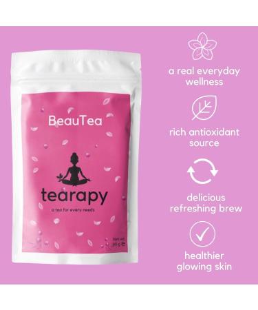 Tearapy BeauTea-Complexion Tea | Herbal Blend with Green Tea, Chrysanthemum, Honeysuckle & Hibiscus | 90g Loose Leaf - Buy Online on GoSupps.com