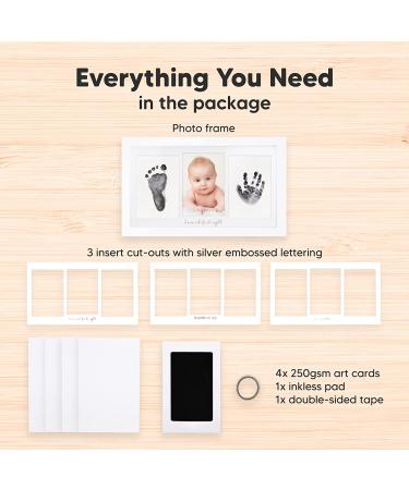 Inkless Baby Hand and Footprint Kit Frame - Personalized Newborn Picture Frame - Mess-Free Baby Keepsake - Baby Shower Gift (Alpine White) - Buy Online on GoSupps.com