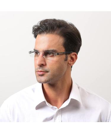 MMOWW 4-Pack Randless Reading Glasses for Men & Women - Clear Rectangular Blue Light Blocking Glasses (4 Black 3.5x) | International Shipping Available - Buy Online on GoSupps.com