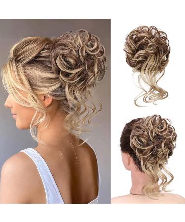 Hair Bun Hairpiece for Women Synthetic Messy Bun Hair Piece Tousled Updo Hair Buns Extension Elastic Band Curly Chignon Scrunchie Ponytail Extension for Women Hair Chignons(AM41-2) - Buy Online on GoSupps.com