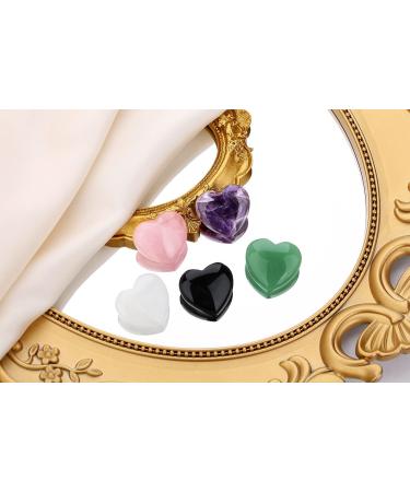 5pcs Rose Quartz & Amethyst Heart Crystals Set - Healing Love Stones for Reiki Balancing - Buy Online on GoSupps.com
