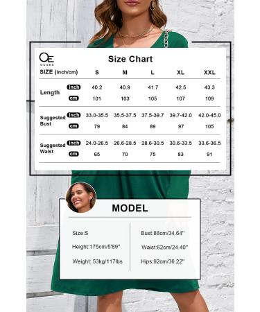 OUGES Women's Spring Casual Midi Dress - Long Sleeve V-Neck Floral Wrap Dress with Pockets (S, Green) - Buy Online on GoSupps.com