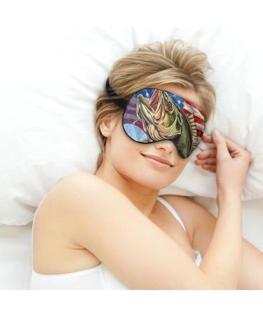 Shop Bass Fishing American Flag Sleep Eye Mask - Light Blocking Blindfold with Adjustable Strap for Men & Women - International Shipping Available - Buy Online on GoSupps.com