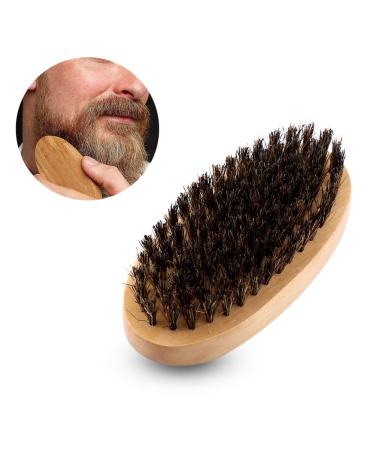 Men's Beard Brush - Wild Boar Bristle Oval Grooming Tool for Shaving and Beard Care - Buy Online on GoSupps.com