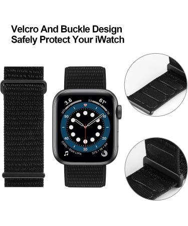 GZ GZHISY Sport Loop Nylon Band for Apple Watch 38mm-49mm, Dark Black - Stretchy Elastic Braided Strap for iPhone Watch, Breathable Replacement Wristband for Men and Women - Buy Online on GoSupps.com