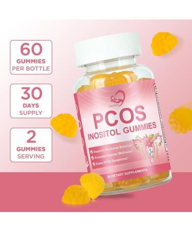 PCOS Inositol Gummies for Ovarian & Hormonal Balance, 60 Count PCOS Gummies with Myo-Inositol, Folate & Zinc Helps Menstrual Cycle, Orange Flavor Ovulation Gummy for Wellness Ovulation & Fertility - Buy Online on GoSupps.com