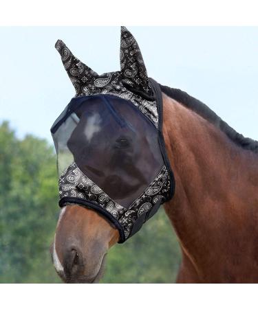 Buy Harrison Howard CareMaster Horse Fly Mask with Ears - UV Protection for Horses | Paisley Wave Design (M) - Buy Online on GoSupps.com