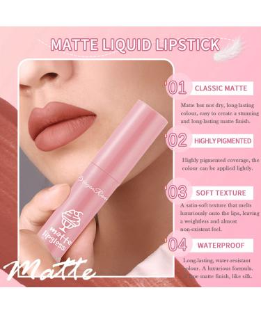 3 Colors Nude Matte Lipstick Set - Long Lasting & Waterproof Lip Gloss for Women Makeup (Set A) - Buy Online on GoSupps.com