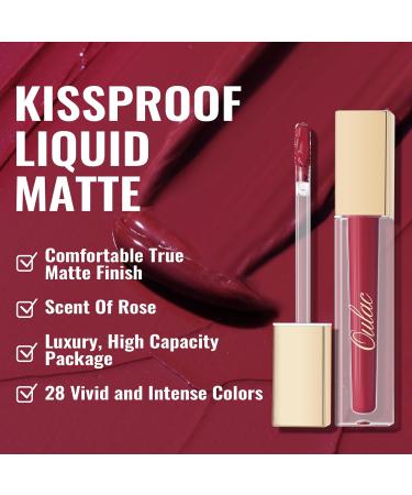 Oulac Liquid Matt Lipstick - Vegan Plum Shade | Long-Lasting Intensive Color Precise Applicator | 4.5 ml (M22) - Diva Kiss - Buy Online on GoSupps.com