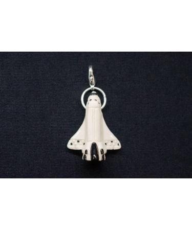 Minibling Spaceship Charm Zipper Pull - Handmade Ceramic 32mm Fashion Jewelry | Silver-Plated Chain Pendant & Beggar Bracelet Trailer - Buy Online on GoSupps.com
