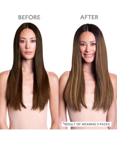 Premium Remy Tape-In Hair Extensions 20pcs 50g 40cm | Dark Brown to Chestnut Brown & Dirty Blonde Highlights - Buy Online on GoSupps.com