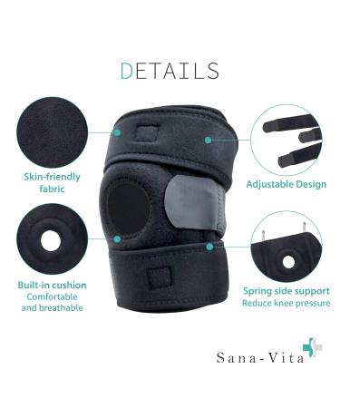 Sana-Vita Pro Knee Brace - Ultimate Pain Relief & Support for Sports | Meniscus Tear & Arthritis | One Size Black - Buy Online on GoSupps.com