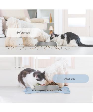 Coomazy Cat & Dog Bowl Mat - Silicone Lining Non-Slip Feed Mat (45x26cm Blue) for Easy Clean & Spill Prevention - Buy Online on GoSupps.com