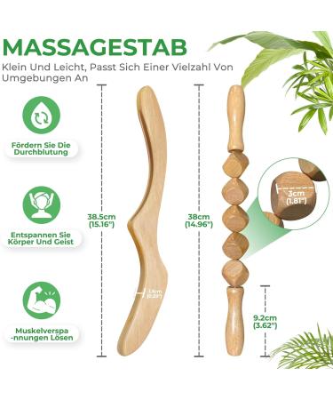 Premium Wooden Fascia Roller for Muscle Relaxation & Body Shaping | Anti-Cellulite Gua Sha Massage Tool - International Shipping Available - Buy Online on GoSupps.com