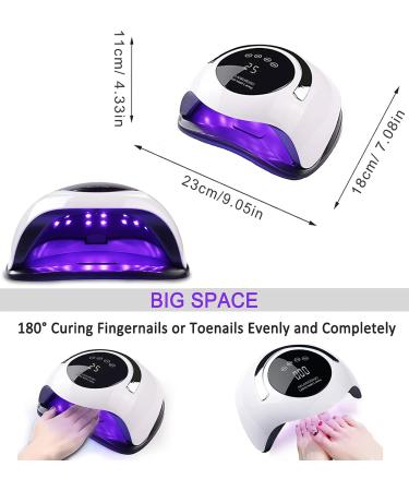 Professional UV LED Nail Dryer Lamp | 4 Timer Settings | Touchscreen & Auto Sensor | Ideal for Gel Shellac & Polygel Nails - Buy Online on GoSupps.com