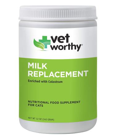 Vet Worthy Milk Replacement for Cats - Milk Formula Replacer for Puppies, Pregnant, Lactating, Elderly or Recovering Dogs - Enriched with Colostrum, Whey Protein, Vitamins, and Minerals - 12 oz