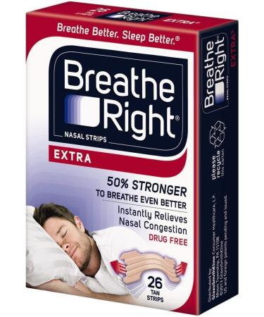 Breathe Right Nasal Strips Extra 26-Count Box - Pack of 4 | Breathe Easier and Sleep Better! - Buy Online on GoSupps.com
