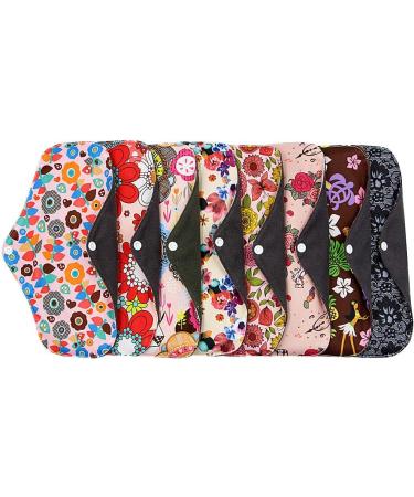 Organic Bamboo Cotton Reusable Menstrual Pads - 10 Pack | Washable Overnight Period Panty Liners - Buy Online on GoSupps.com